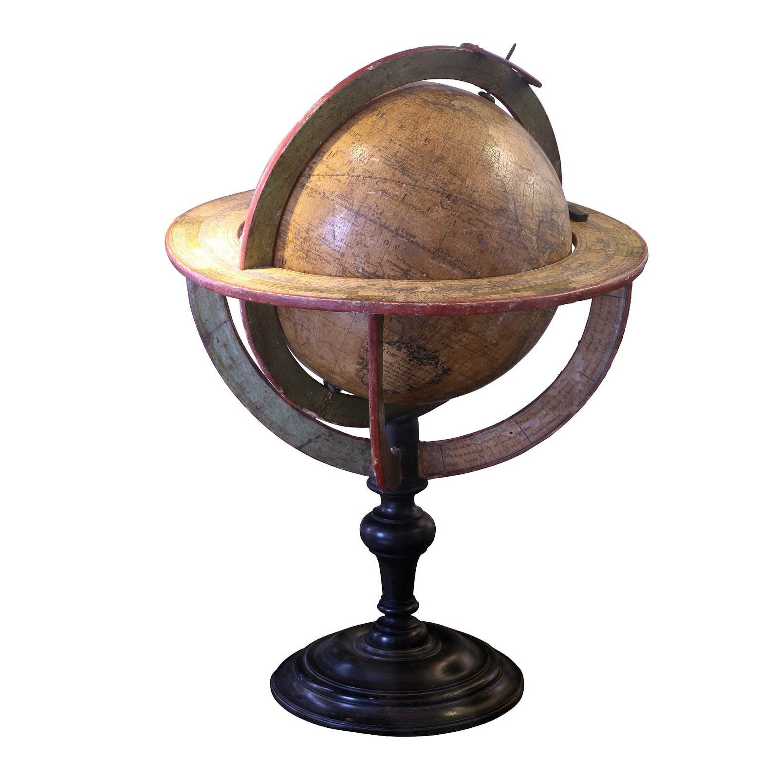 A terrestrial globe on a stand